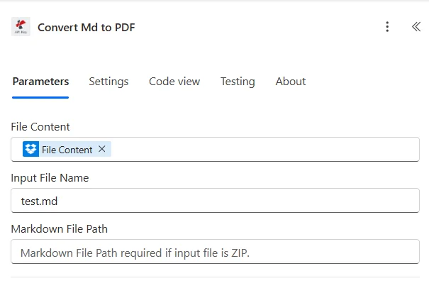 Clicca per ingrandire Convertire Markdown in PDF con Power Automate